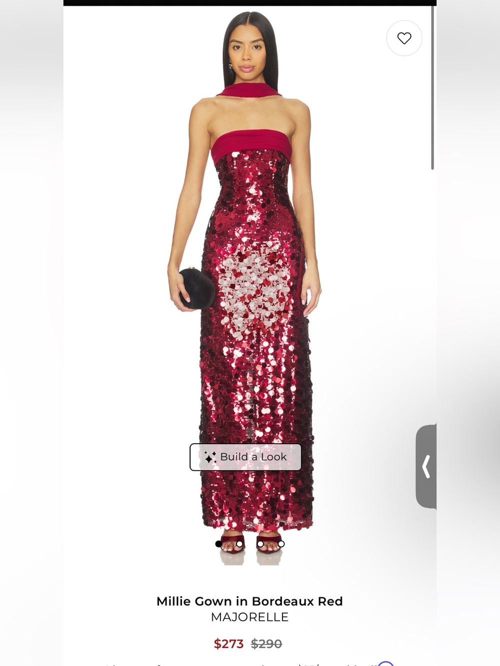 MAJORELLE Millie Gown in Bordeaux Red